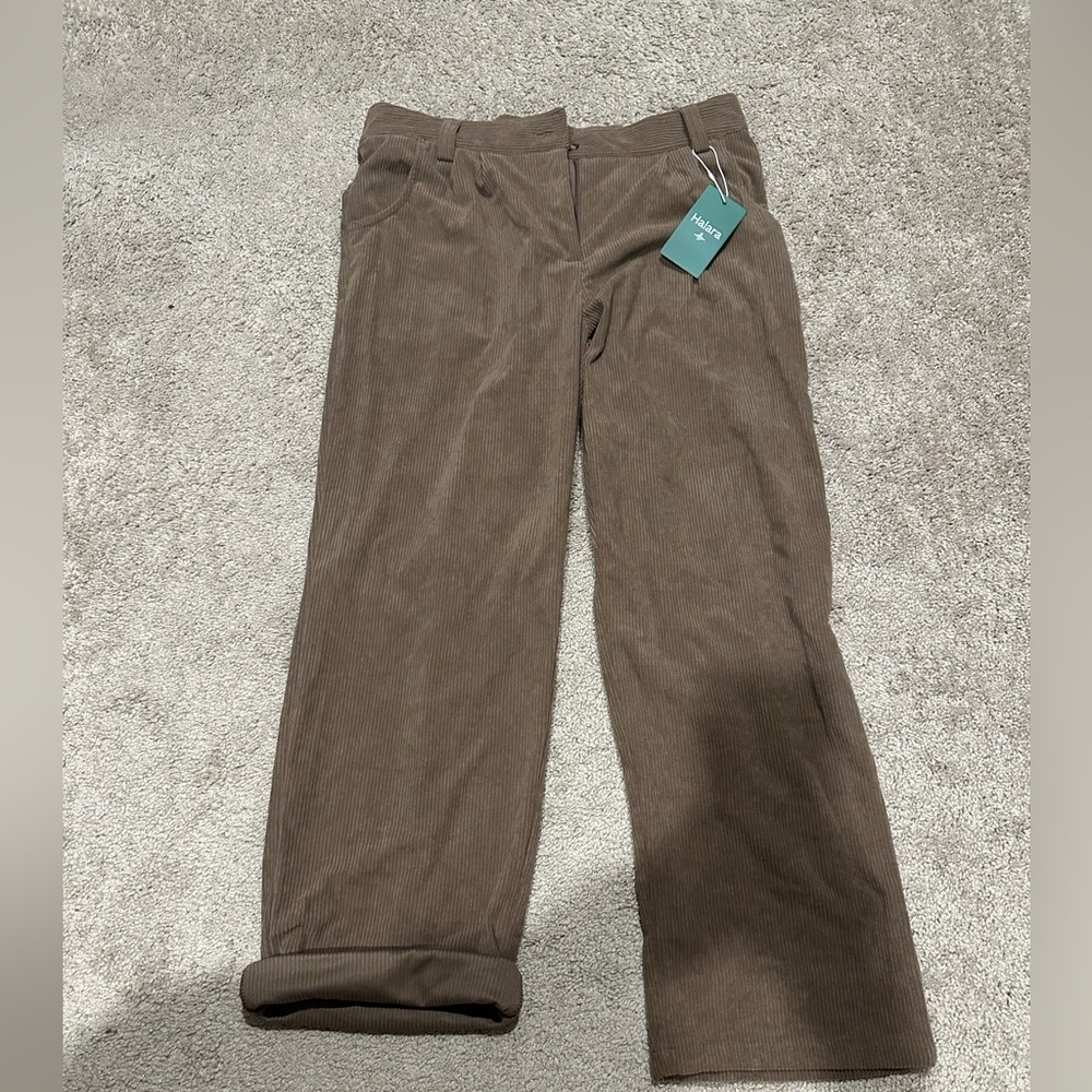 Brown corduroy wide leg pants